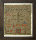 English silk on linen sampler dated 1835