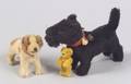 Two Steiff Mohair Dogs and a Small Schuco Bear
