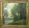 Oil on panel landscape after Corot