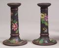 Pair of Wedgwood Black Basalt Candlesticks