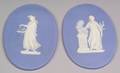 Pair of Wedgwood Solid Light Blue Jasper Plaques