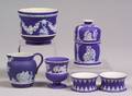 Six Wedgwood Dark Blue Jasper Dip Items