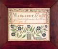 New Jersey ink and watercolor fraktur birth record for Margaret Duffil b 1791