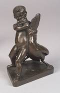 Continental Grand Tour Bronze of Cupid Wrestling a Swan