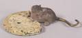 Viennese Cold Painted Miniature White Metal Figure of a Mouse with a Biscuit