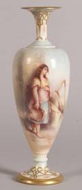 Hand Painted American Belleek Porcelain Vase