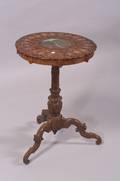 Swiss Carved and Painted Tilttop Brienz Table