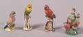 Four Small Continental Birdform Porcelain Perfumes