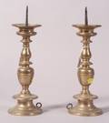 Pair of Dutch Brass Pricket Candlesticks