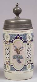 Polychrome Decorated Tin Glazed Earthenware Tankard