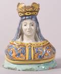 French Faience Bust of Madonna in Crown
