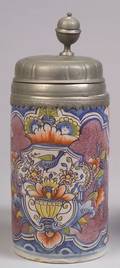 Powdered Puce Ground Tin Glazed Earthenware Tankard