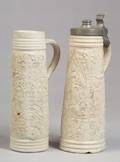 Two Siegburg White Stoneware Krugs