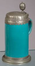 BlueGreen Ground Tin Glazed Earthenware Tankard
