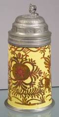 Yellow Ground Tin Glazed Earthenware Tankard