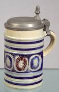 Westerwald Enamel Decorated Stoneware Tankard