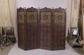 Renaissance Revival Carved Mahogany Four Panel Screen