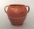 Pennsylvania redware two handled jar ca 1800