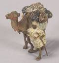 Viennese Cold Painted Miniature Bronze Figure of an Arabian Camel Driver
