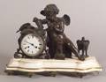 Louis XVI Style Bronze and Marble Figural Mantel Clock