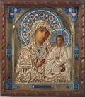 Russian Painted Icon of the Hodigitria Mother of God