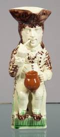 Staffordshire Creamware Thin Man Toby Jug