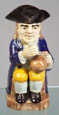 R Woodtype Sharp Face Creamware Toby Jug