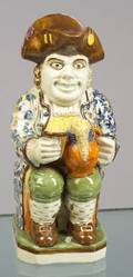 Staffordshire Pratttype Postilion Toby Jug and Cover