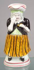 Staffordshire Female Snuff Taker Toby Jug