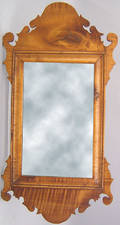 Chippendale style tiger maple mirror