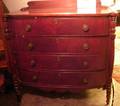 Federalstyle Carved Mahogany Mirrored Swellfront Chest of Drawers