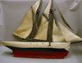 Painted Wooden TwoMasted Pond Sailboat