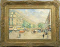 Oil on canvas Paris street scene