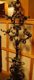 Victorian Black Painted Cast Iron Hall Tree