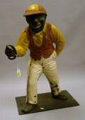 Small Painted Cast Iron Lawn Jockey