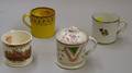 Four Small English Lustre and Transfer Decorated Staffordshire Cups