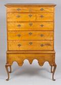 Queen Anne Tiger Maple Chest on Frame