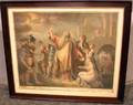 Framed Stipple Engraving of Priams Prayer on His Departure for the Grecian Camp