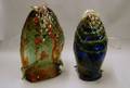 Two Colored Art Glass Fishform Hanging Light Shades