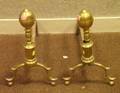 Pair of Brass Lemontop Andirons