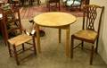 Provincial Pine Cricket Table a Ladderback Side Chair and a Chippendalestyle Mahogany Side Chair