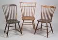 Two Painted Windsor Bambooturned Stepdown Side Chairs and a Birdcage Side Chair