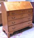 Chippendale Tiger Maple Slantlid Desk