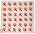 Patriotic tree of life quilt early 20th c