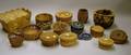 Approximately Fourteen Assorted Woven Basketry and Quilled Bark Articles