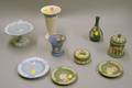 Nine Wedgwood Embossed Queens Ware and Solid Jasperware Table Items