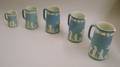 Five Wedgwood Light Blue Jasper Dip Pitchers