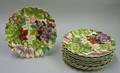 Set of Ten Copeland Transfer and Handcolored Grapevine Pattern Luncheon Plates
