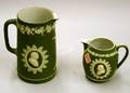 Wedgwood Dark Green Jasper Dip George Washington Commemorative Pitcher and Jug