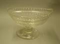 AngloIrish Colorless Cut Glass Navetteshaped Footed Centerbowl